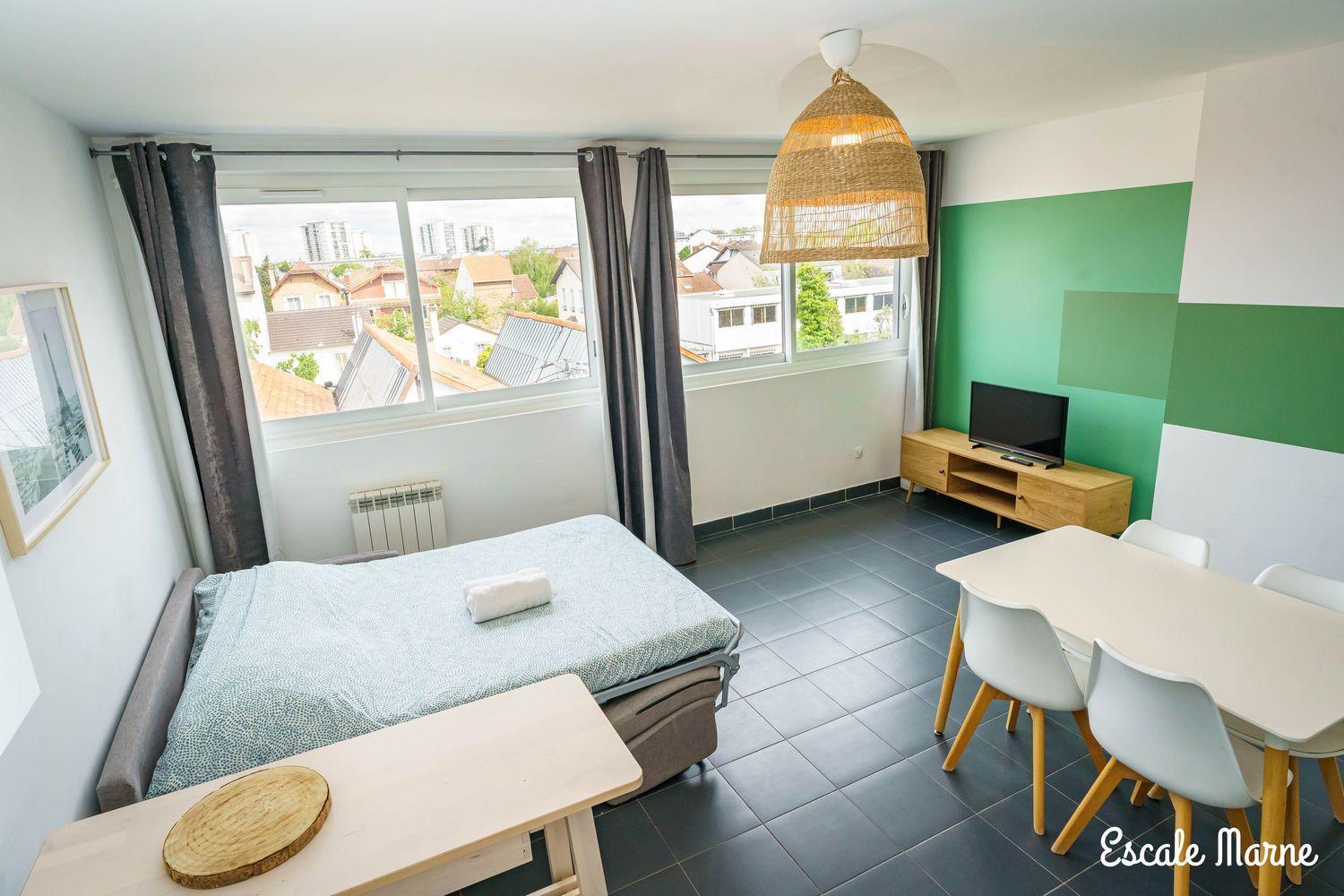 Escale-Marne Fr - 201 - Free Parking - Free Luggage Storage - All Equipped - Linen Included - Washing Machine - Luxury Emma Mattress 160X200 - 10Mn Walk Metro 8 - Rer A - Panoramic View - From 1 To 6 Guests Maisons-Alfort Exteriér fotografie